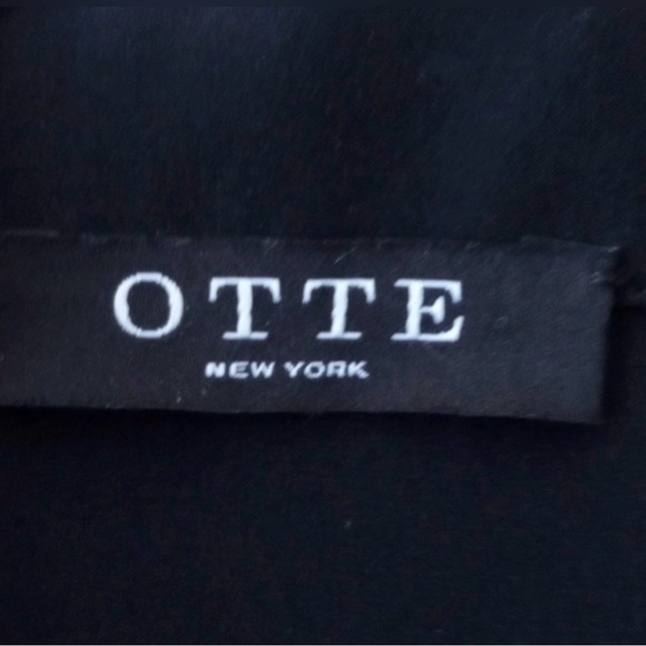 OTTE New York Luxury Black and Gold Leaf Splatter Shirt Dress with Pockets Sz M - Picture 11 of 12